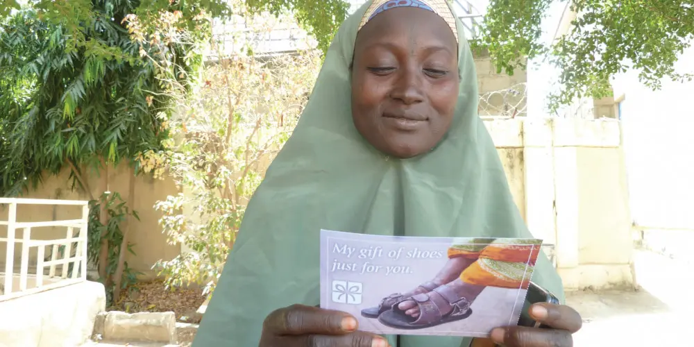 Thanks to you Maimuna received protective shoes Leprosy Mission Australia